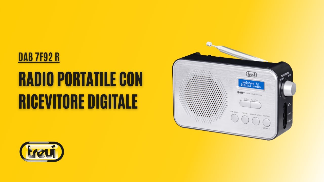 TREVI / RADIO PORTATILE DAB/DAB+ NERA DAB 7F92 R - YouTube