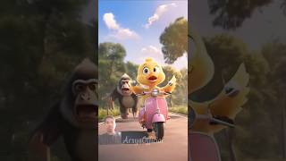 Omg!! The duckling was attacked by a monkey😰😰 #cute #ai #animation