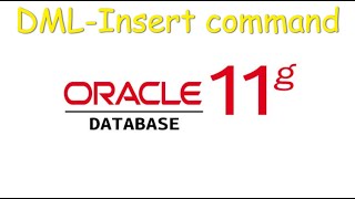 Oracle SQL |09| insert data into table DML command