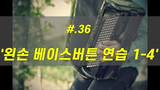 아코디언 기초. 100일 완성 - #36. 왼손 베이스버튼 연습 1-4