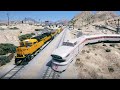 AEROTRAIN driving through Abandoned Railroads with 2 Trains 2 Tracks! - Grand Theft Auto V