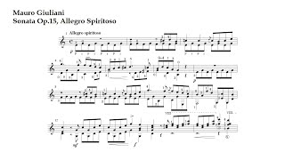 M. Giuliani. Sonata Op.15, Allegro Spiritoso