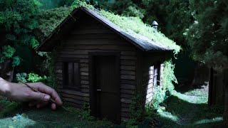 How to make an abandoned miniature cabin in the woods
