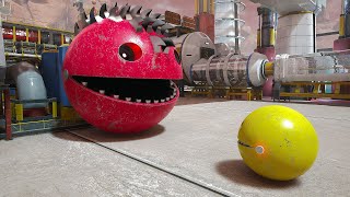 Pacman and Chain Chomp Face Robot Cat and Desert Worm: Can They Escape the Maze