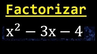 Factorizar x^2-3x-4 , factores primos , metodo de aspa simple y comprobacion