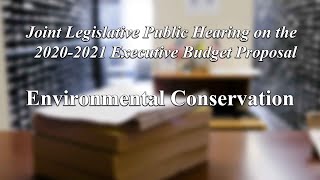 Joint Legislative Public Hearing on Executive Budget Proposal: Environmental Conservation - 01/27/20