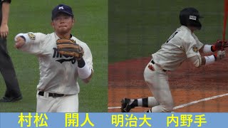 村松　開人（明治大）No.1　秋季リーグ戦　VS慶応大　2022/10/22