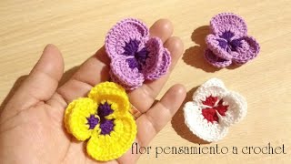 pensamiento o violeta a crochet/flor/African violet flower