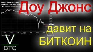 Доу Джонс оказывает давление на Биткоин. Стагнация на фондовом рынке.