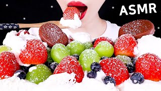 【咀嚼音】ホイップクリーム、シャインマスカット、ブルーベリー、イチゴ、チョコレートアイス【ASMR】WHIPPED CREAM, FRUITS EATING SOUNDS MUKBANG 먹방