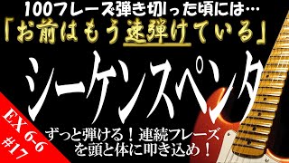 #17 「シーケンスフレーズを使ったペンタトニックスケールの速弾きの仕方」【100フレーズ弾き切った頃には、お前はもう速弾けている】EX 6-6「ずっと弾ける！連続フレーズ集！」