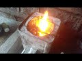 wood stove making నూనే డబ్బాతో కట్టెల పొయ్యి