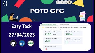 Easy Task || java || geeksforgeeks Daily Challenge || gfg potd