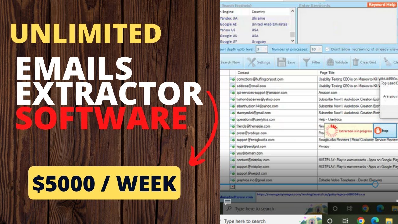 Unlimited Email Extractor Software In Just Few Minute Life Time