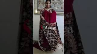 beautiful Kalamkari Silk cotton saree dyed red Kalamkari Borders 9845996886 to Odr.AMEYA Sarath city