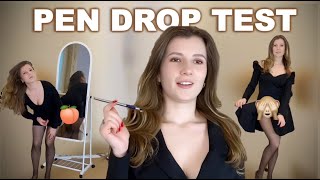 Trying on the best black dresses : Pen drop test