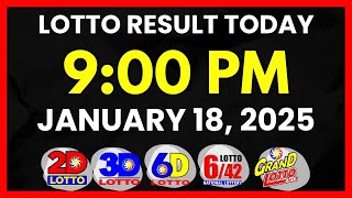 Lotto Result Today 9PM Draw January 18, 2025 | 2D, 3D Swertres, 6D, 6/42, 6/55, PCSO#lotto