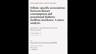 Ethnic-specific associations between dietary consumption and gestational diabetes mel... | RTCL.TV