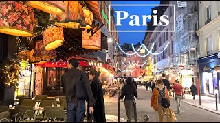 Paris France 🇫🇷 - Christmas walk in Paris - Paris Saint Germain des Prés - 4K HDR 60 fps