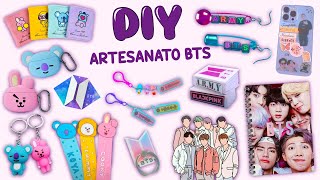 10 ARTESANATOS DIY BTS E BT21 - BTS SUPRIMENTOS ESCOLARES - ARTESANATOS FOFOS BT21 E MUITO MAIS…