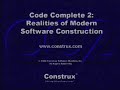 Code Complete 2: Realities of Modern Software Construction - Steve McConnell - 2004/10