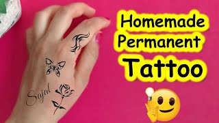 DIY permanent tattoo at home||how to make tattoo||homemade tattoo||tattoo removal||Sajal's Art