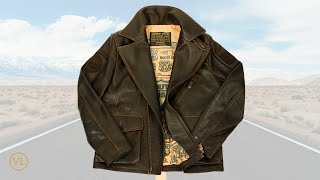 Route 66 New Mexico Biker Leather Jacket brown Art. 405 - vintage-leder.com