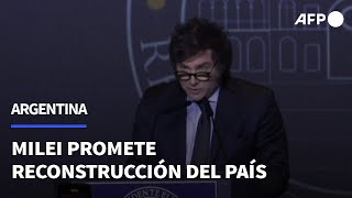 "Hoy comienza la reconstrucción de Argentina", promete el presidente electo Milei | AFP