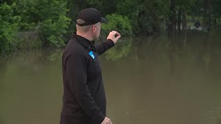 Reporter Justin Michaels reports on devastating flooding in New Caney, TX