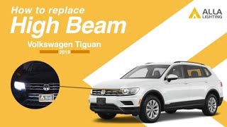 Change | Replace VW Tiguan Headlight Bulb | H7 High Beam LED Install