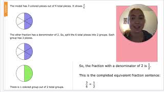 5/12 Math: Find equivalent fractions using area models: one model