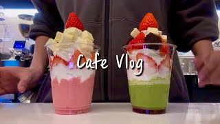 SUB)Drink coloring page 🎨｜cafe vlog｜asmr｜Yogerpresso｜Merry Strawberry Cheese Cube｜Tree｜New York