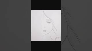 Girl Sad face drawing 🙍|sad girl drawing✍️#shorts #drawing