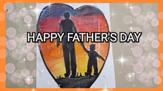 Father's day special drawing || Easy way to draw Father and Son-step by step