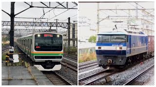 （EF210形「桃太郎」も・・・）JR東日本E231系コツS-34編成＋ヤマU586編成・快速籠原行き（2024.10.29）