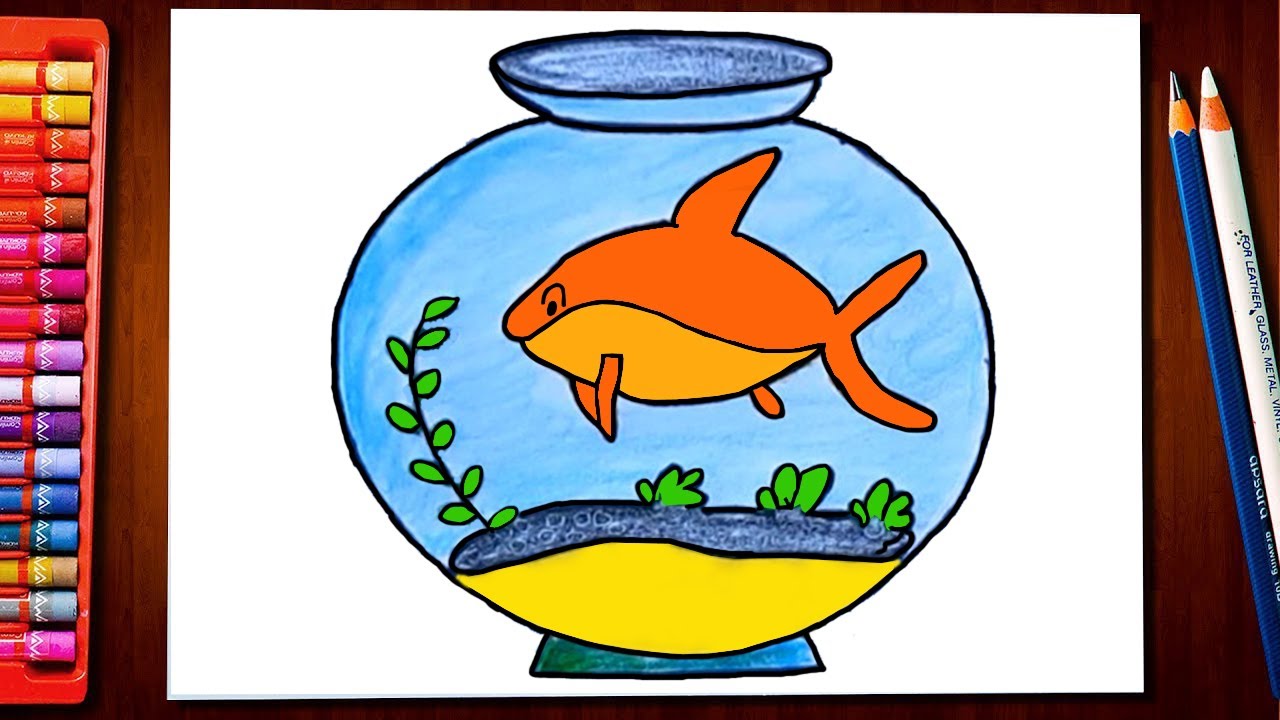 How To Draw Aquarium Step By Step | How To Draw A Fish Tank So Easy ...