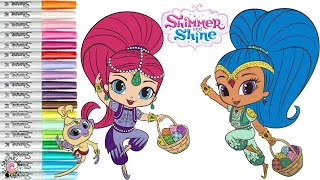 Shimmer and Shine Coloring Book Pages with Tala Easter Egg Fun