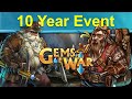 Gems of War: Event Objectives | 10 Year Anniversary Event, Dwarf Week, Weekly Teams