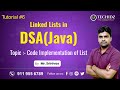Code Implementation of Single Linked List | DSA using Java | Linked Lists | Techidz | By Srinivas