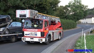 [Mit Go Pro aus der DLK] große Einsatzübung Feuer auf dem Hohenloher Hof Michelstadt