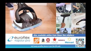 Euroflex Vapour Pro M4S 18 Piece Steam Mop w/ Built-In All-in-One Portable Steam Cleaner Commercial