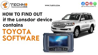 How to Find Out if the Lonsdor Device Contains Toyota Software?