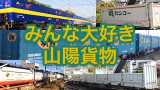 2021.4.7 みんな大好き 山陽貨物 20本 大型コンテナ満載1051レ,カンガルーNF64から タンコ多数77レまで