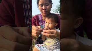 single mother makes fruit juice for her child #camping #survival #bushcraft #outdoors