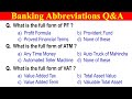 Banking Abbreviations Questions and Answers