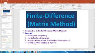 Finite Difference (Matrix Method) for solving ODE using (Matlab & Python)