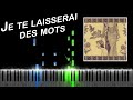 Je Te Laisserai Des Mots Piano Tutorial