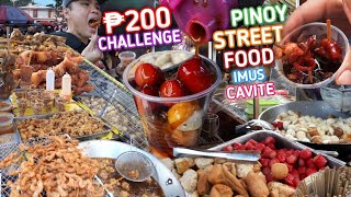 PINOY STREET FOOD IN IMUS CAVITE | TRES KWATRO, CHICHARON, KWEK KWEK, FISH BALL, 200PESOS CHALLENGE