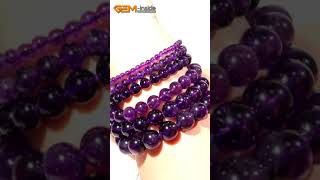 G16270 Natural AA Grade Genuine Dark Purple Amethyst Round Beads For Jewelry Making 15\