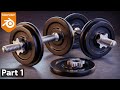 Dumbbell Weights - Part 1 (Blender Tutorial)